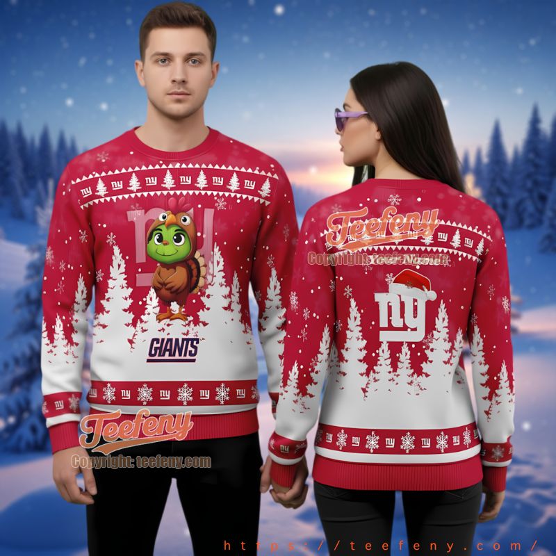 New York Giants Thanksgiving Christmas Turkey Ugly Sweater