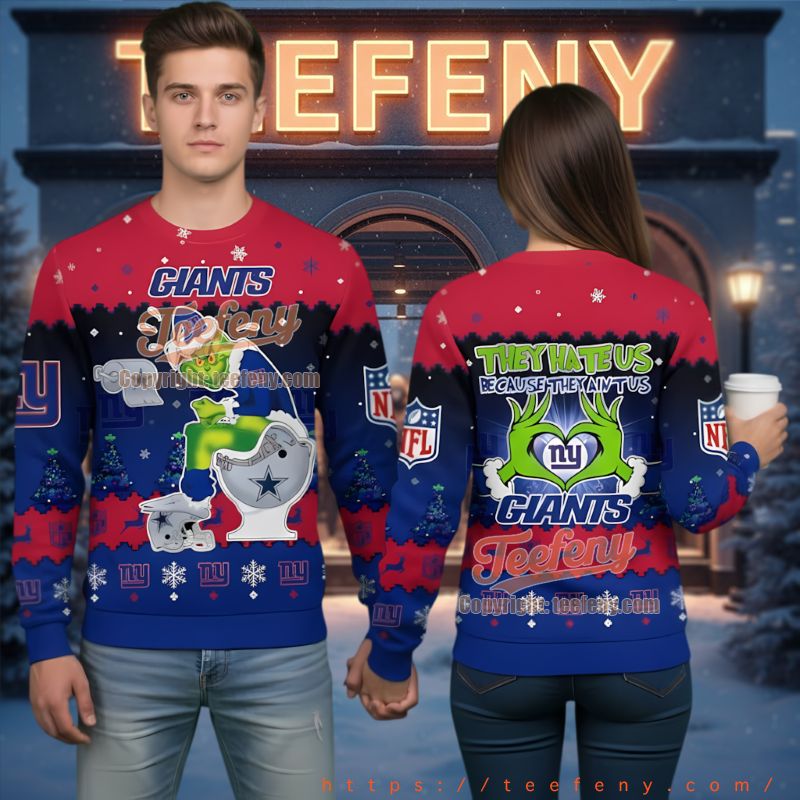 New York Giants Ugly Christmas Sweater Grinch Dallas Cowboys Toilet New York Giants Ugly Christmas Sweater Grinch Dallas Cowboys Toilet
