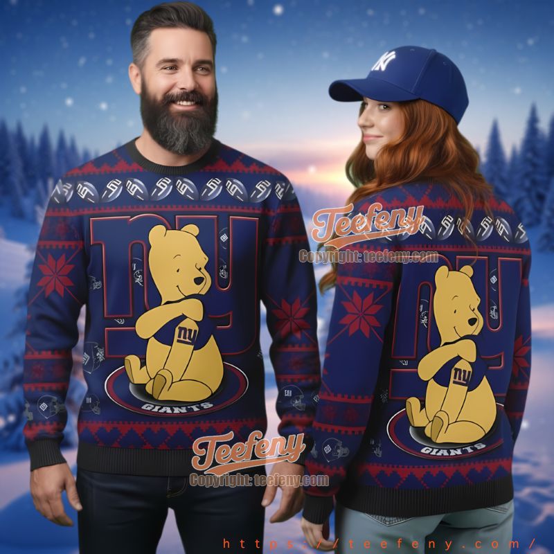 New York Giants Winnie The Pooh Ugly Christmas Sweater