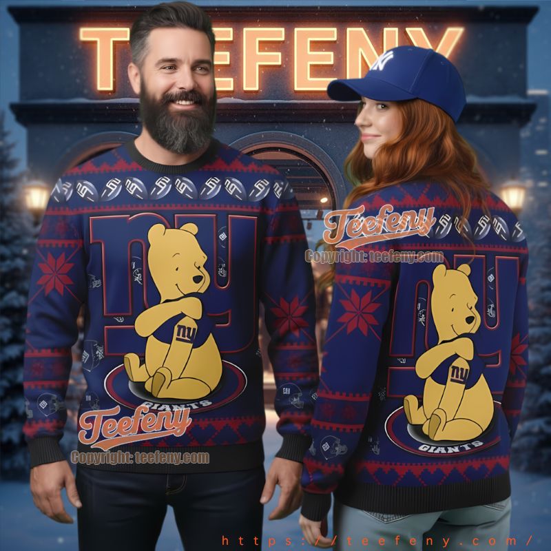 New York Giants Winnie The Pooh Ugly Christmas Sweater New York Giants Winnie The Pooh Ugly Christmas Sweater