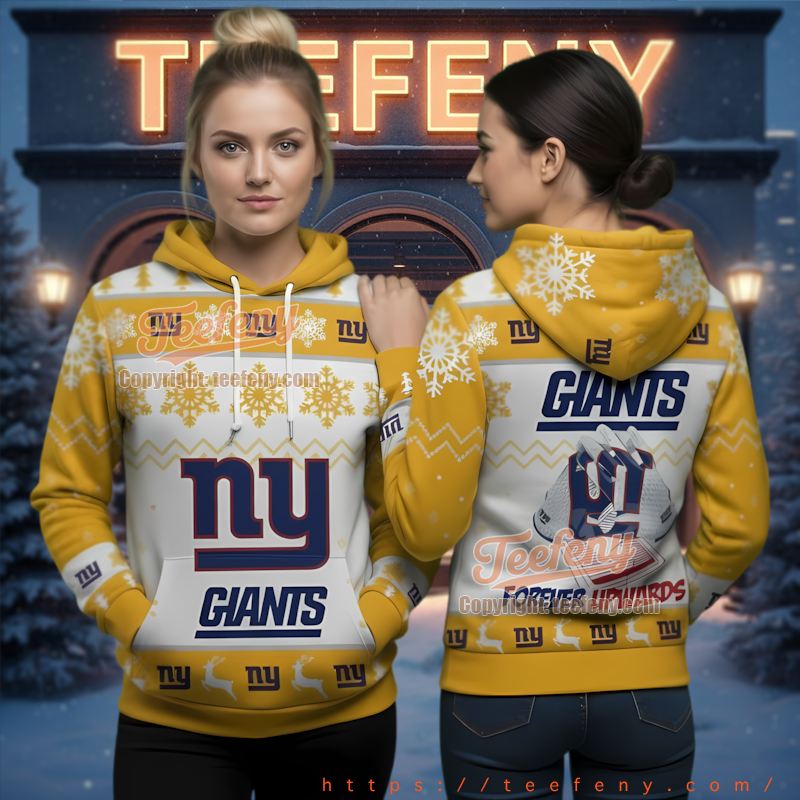 New York Giants Yellow Ugly Christmas 3D Hoodie Forever Upwards Fan New York Giants Yellow Ugly Christmas 3D Hoodie Forever Upwards Fan