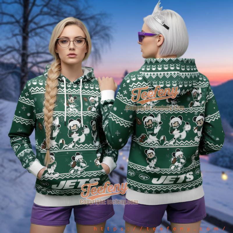 New York Jets Mickey Mouse Ugly Christmas 3D Hoodie Nfl Fan Gear