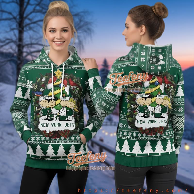 New York Jets Peanuts Snoopy Ugly Christmas 3D Hoodie Funny