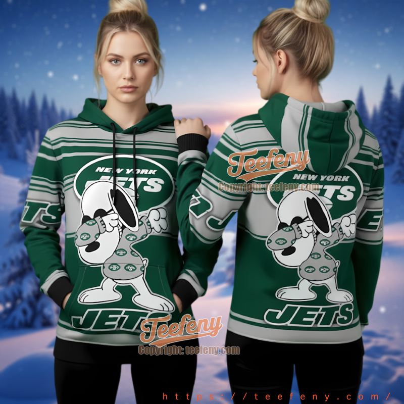 New York Jets Snoopy Ugly Christmas 3D Hoodie Peanuts Fan Gift
