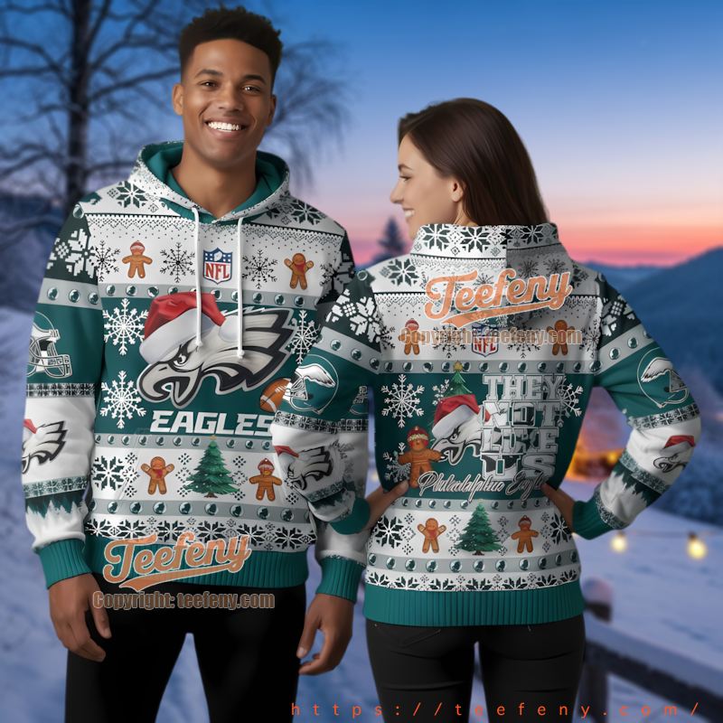 Philadelphia Eagles Gingerbread Christmas 3D Ugly Hoodie