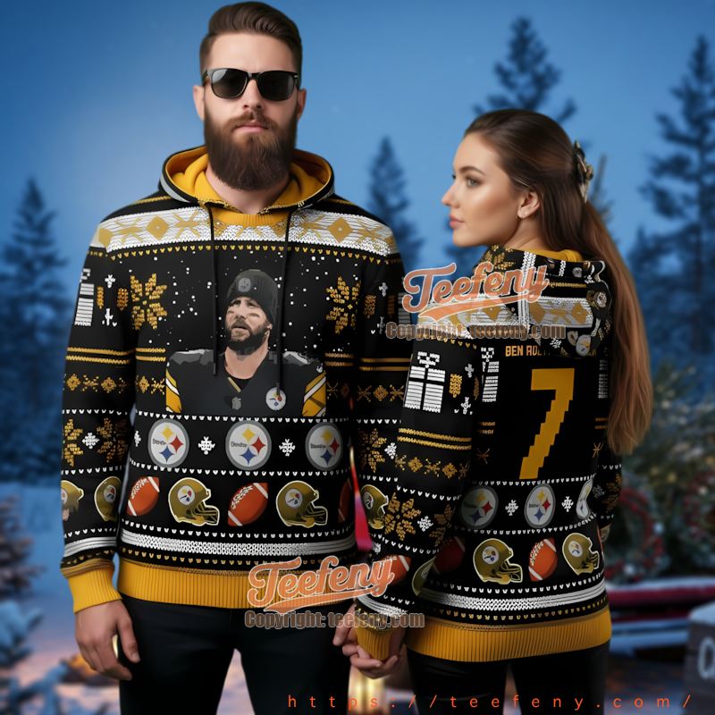 Pittsburgh Steelers Ben Roethlisberger Ugly Christmas 3D Hoodie
