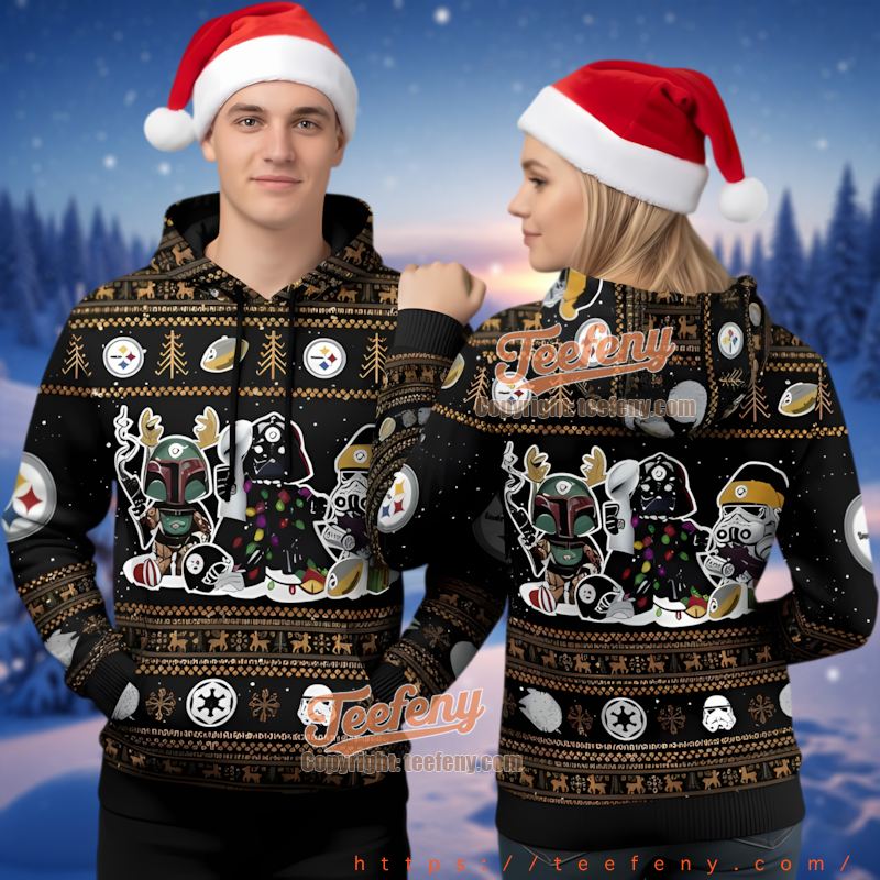 Pittsburgh Steelers Boba Fett Ugly Christmas Print 3D Hoodie