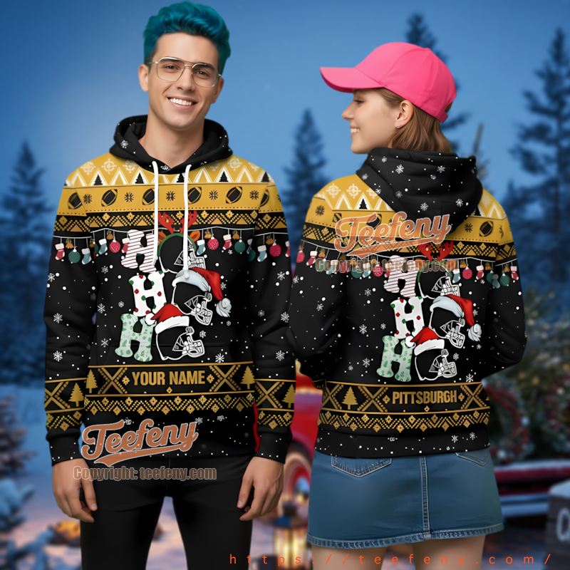 Pittsburgh Steelers Ho Ho Ho Ugly Christmas 3D Hoodie Personalized