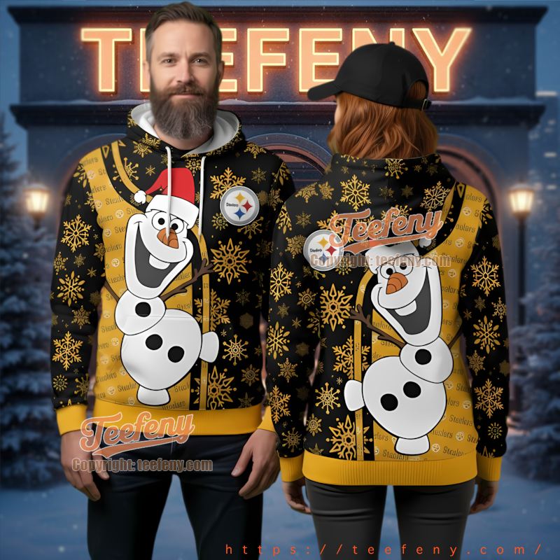 Pittsburgh Steelers Olaf Snowman Ugly Christmas 3D Hoodie Pittsburgh Steelers Olaf Snowman Ugly Christmas 3D Hoodie