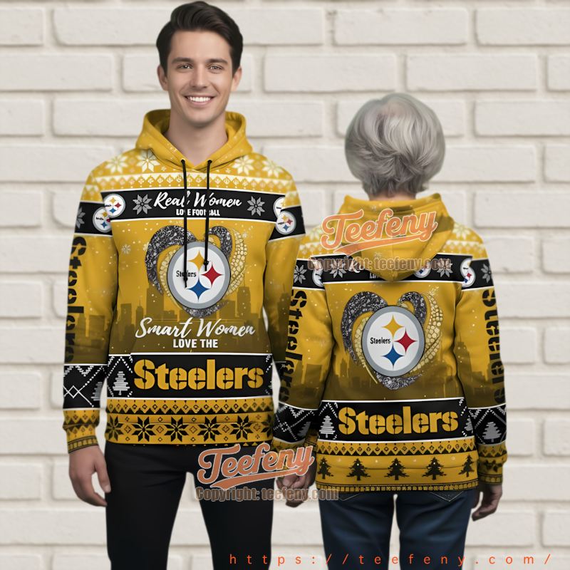 Pittsburgh Steelers Real Women Love Ugly Christmas 3D Hoodie