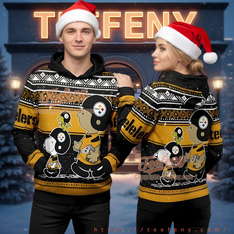 Pittsburgh Steelers Snoopy Charlie Brown Ugly Christmas 3D Hoodie Pittsburgh Steelers Snoopy Charlie Brown Ugly Christmas 3D Hoodie