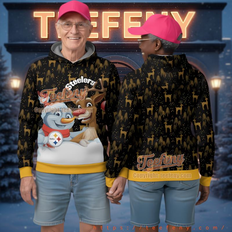 Pittsburgh Steelers Snowman Reindeer Ugly Christmas 3D Hoodie Pittsburgh Steelers Snowman Reindeer Ugly Christmas 3D Hoodie