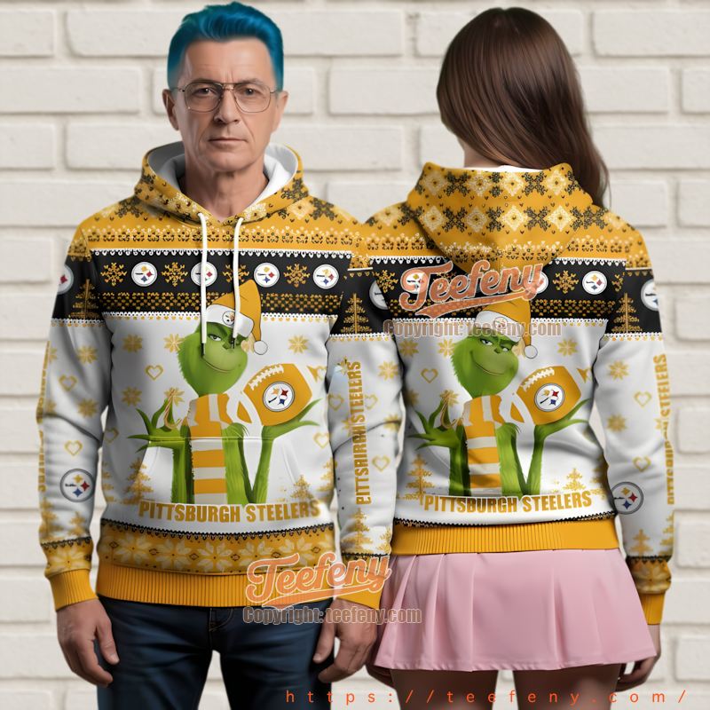 Pittsburgh Steelers The Grinch Ugly Christmas 3D Hoodie Nfl Fan Gift