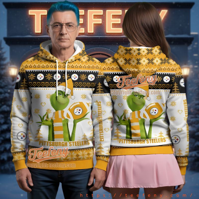 Pittsburgh Steelers The Grinch Ugly Christmas 3D Hoodie Nfl Fan Gift Pittsburgh Steelers The Grinch Ugly Christmas 3D Hoodie Nfl Fan Gift