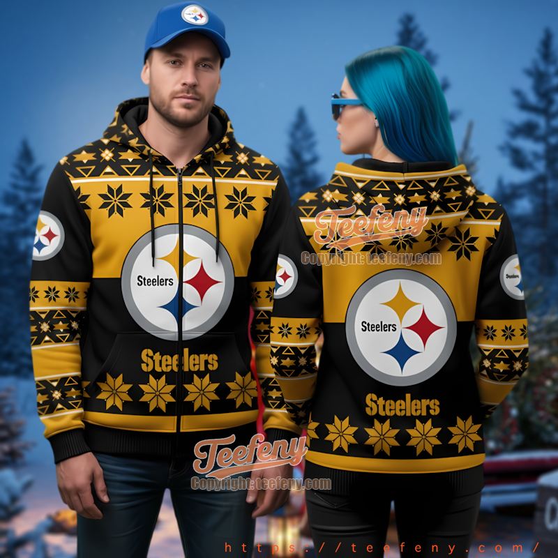 Pittsburgh Steelers Winter Theme Ugly Christmas 3D Hoodie
