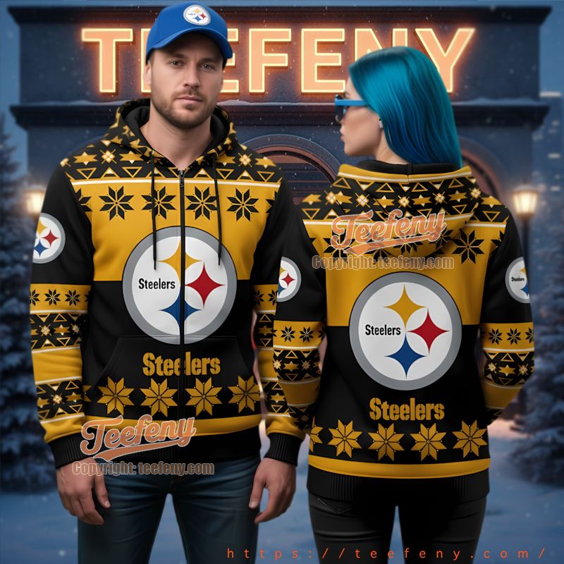 Pittsburgh Steelers Winter Theme Ugly Christmas 3D Hoodie Pittsburgh Steelers Winter Theme Ugly Christmas 3D Hoodie