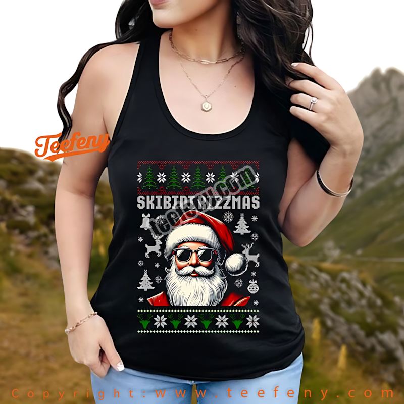 Skibidi Rizzmas Tanktop Cool Santa Sunglasses Ugly Christmas Skibidi Rizzmas Tanktop Cool Santa Sunglasses Ugly Christmas