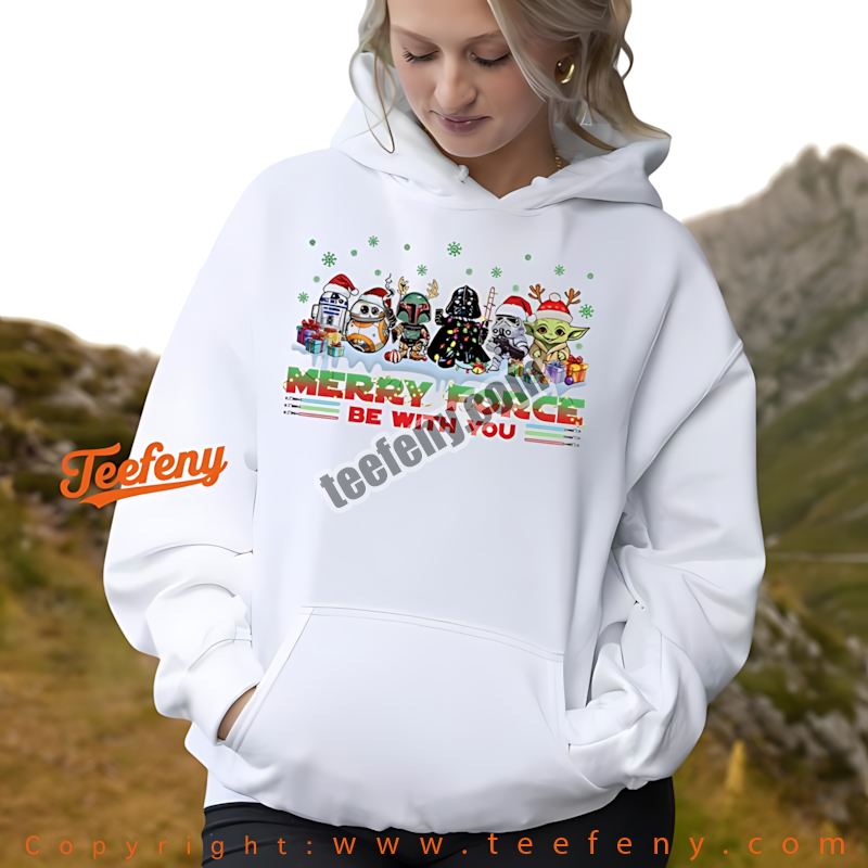 Star Wars Christmas Hoodie Merry Force Be With You Holiday Star Wars Christmas Hoodie Merry Force Be With You Holiday