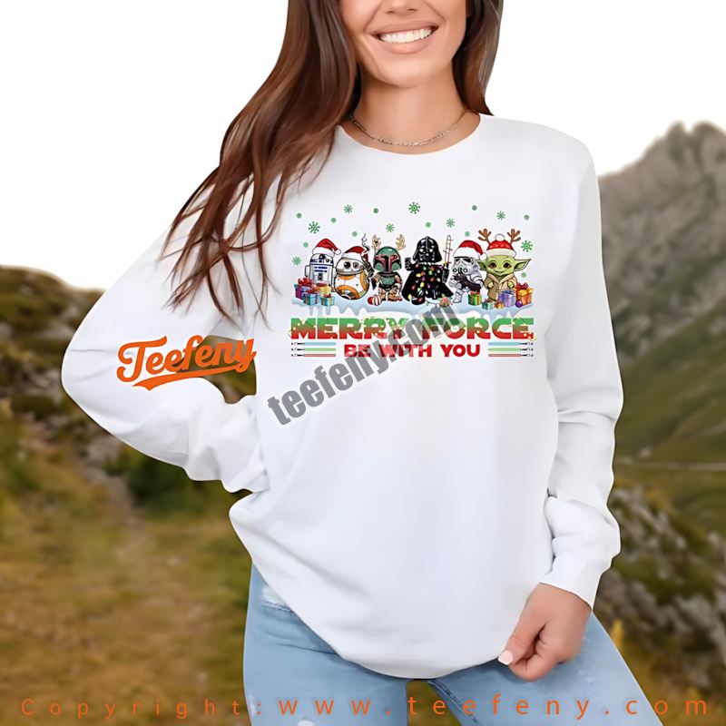 Star Wars Christmas Long Sleeve Merry Force Be With You Holiday Star Wars Christmas Long Sleeve Merry Force Be With You Holiday