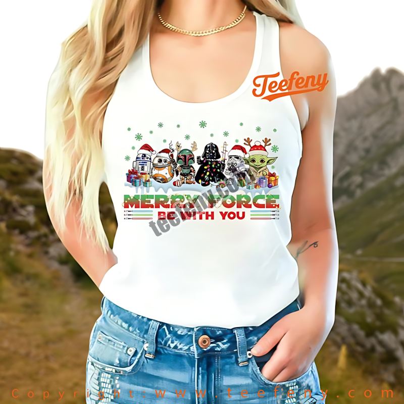 Star Wars Christmas Tanktop Merry Force Be With You Holiday Star Wars Christmas Tanktop Merry Force Be With You Holiday