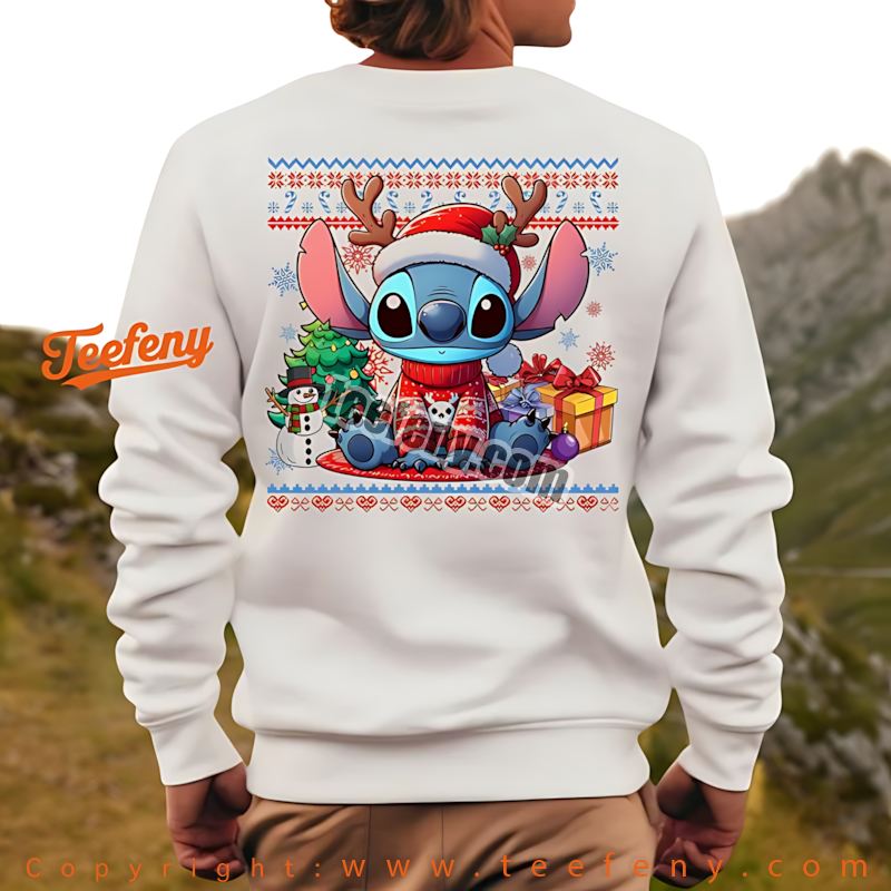 Stitch Christmas Long Sleeve Reindeer Santa Hat Lilo And Stitch Stitch Christmas Long Sleeve Reindeer Santa Hat Lilo And Stitch