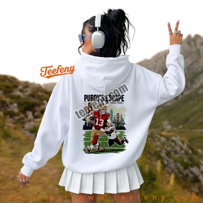49Ers Vs Chicago Bears Brock Purdy Escape Hoodie 49Ers Vs Chicago Bears Brock Purdy Escape Hoodie