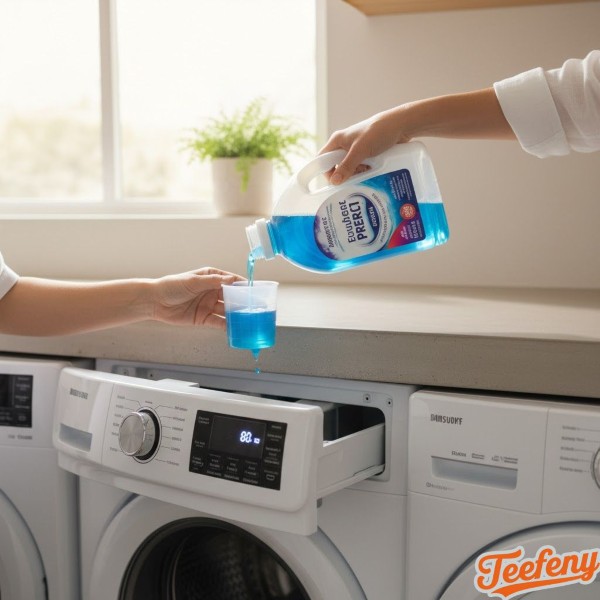 Liquid Laundry Detergent Measuring Proper Amount