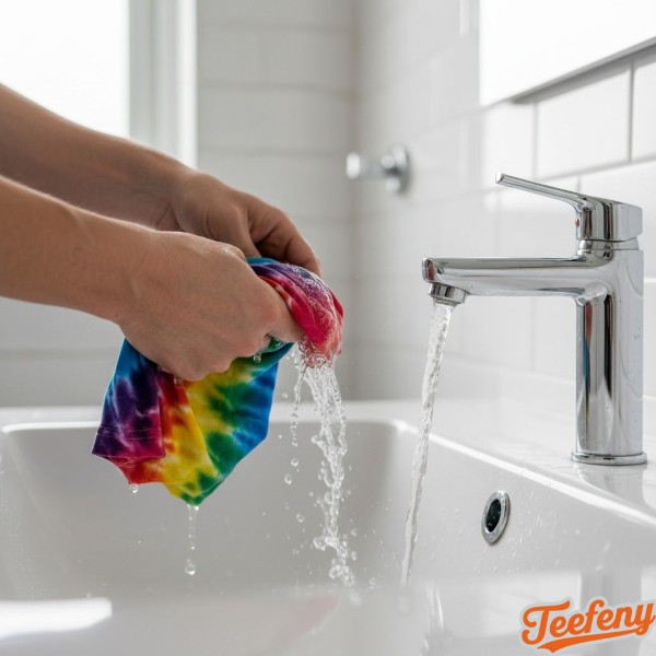 Rinsing T Shirt Under Cold Running Water