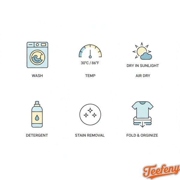 White T Shirt Washing Care Guide Checklist