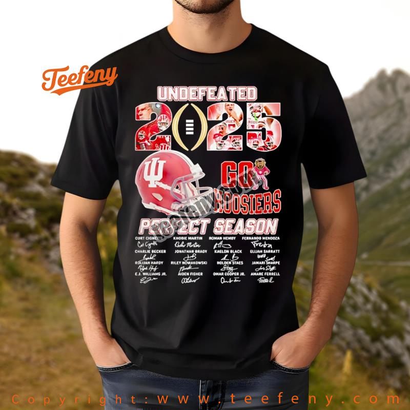 Underrated Go Hoosiers Perfect Season Signature 2025 Shirt Men Women